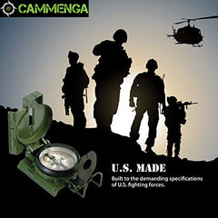 Cammenga Official US Military Tritium Lensatic Compass, Olive Drab Accurate Waterproof Hand Held Compasses with Pouch for Hiking Camping Navigation Survival Backpacking Orienteering