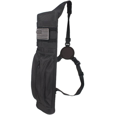 KRATARC Archery Multi-function Heavy Duty Back Arrow Quiver with Molle System Shoulder Hanged Target Shooting Quiver for Arrows (Black- for Right-handed)