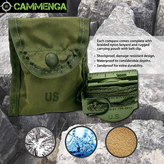 Cammenga Official US Military Tritium Lensatic Compass, Olive Drab Accurate Waterproof Hand Held Compasses with Pouch for Hiking Camping Navigation Survival Backpacking Orienteering