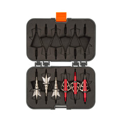 Allen Company Titan Broadhead Box & Caddy - Holds 6 Broadheads with Closed Width Up to 1-3/8" - Outdoor Storage for Bow, Compound Bow, Crossbow Accessories - Gray/Orange