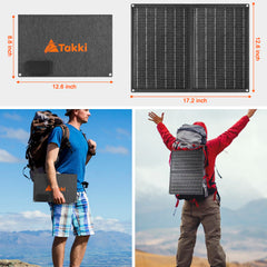 Takki 120W Peak Solar Generator Portable Power Station with Solar Panels 21W Included, 83Wh Solar Power Bank Charger AC Outlet for Camping Emergency Outdoor Tent